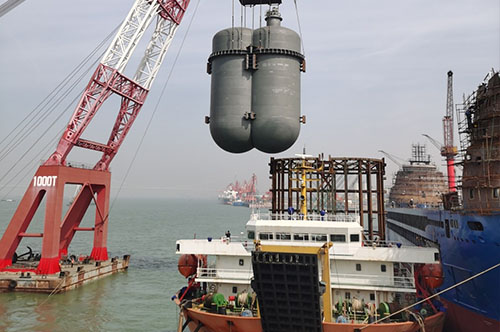 Sanfu's First Dual-Fuel Container Ship Completes LNG Liquid Tank Lifting and Assembly